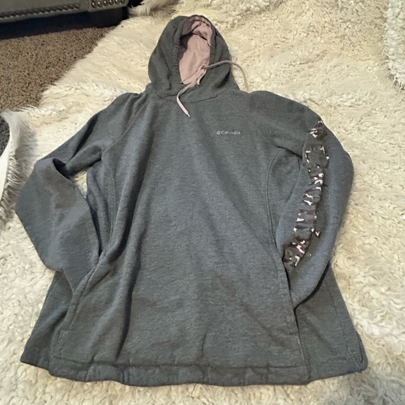 COLUMBIA Womens Trek Graphic Hoodie arm sleeve  logo Size Med #4👠 - Picture 1 of 5